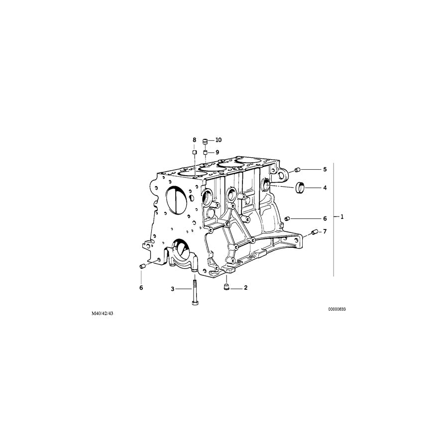 Genuine BMW 11111739587 E36 E34 Engine Block With Piston (Inc. 318i & 518i) | ML Performance US Car Parts