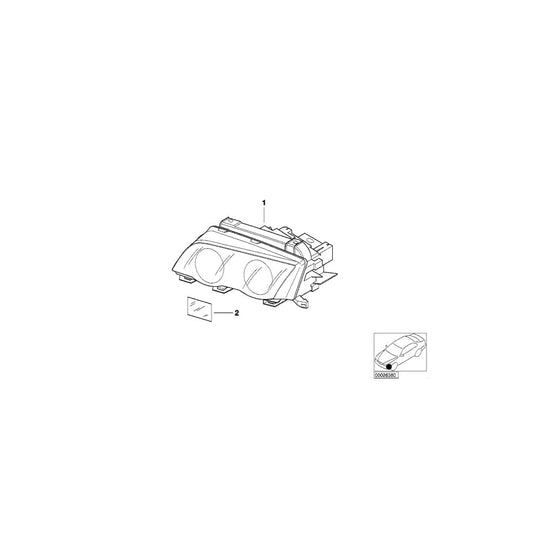 Genuine BMW 63126902753 E46 Headlight Left Covering schwarz (Inc. 328i, 323i & 325i) | ML Performance US Car Parts