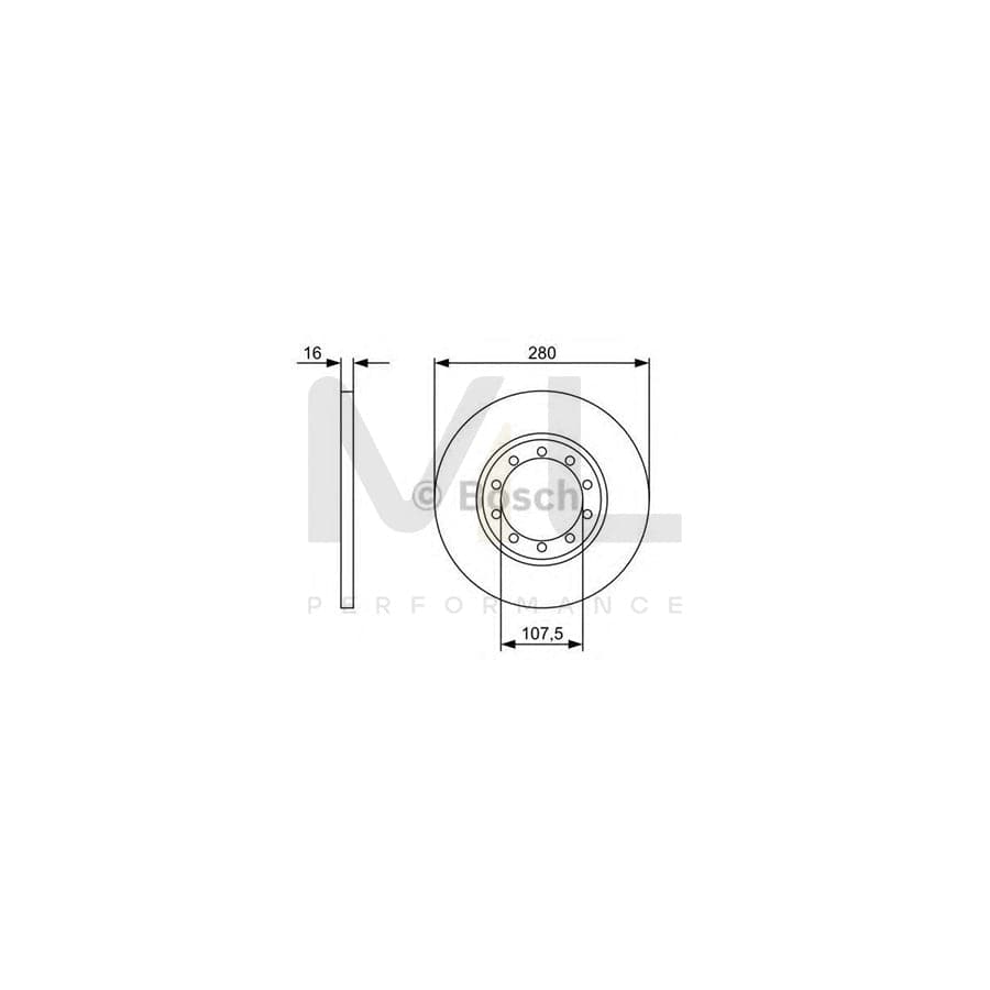 BOSCH 0 986 479 390 Brake Disc for FORD TRANSIT Solid, Oiled | ML Performance Car Parts