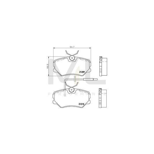 Hella 8DB 355 017-741 Brake Pad Set For Peugeot 405 With Integrated Wear Warning Contact, With Brake Caliper Screws