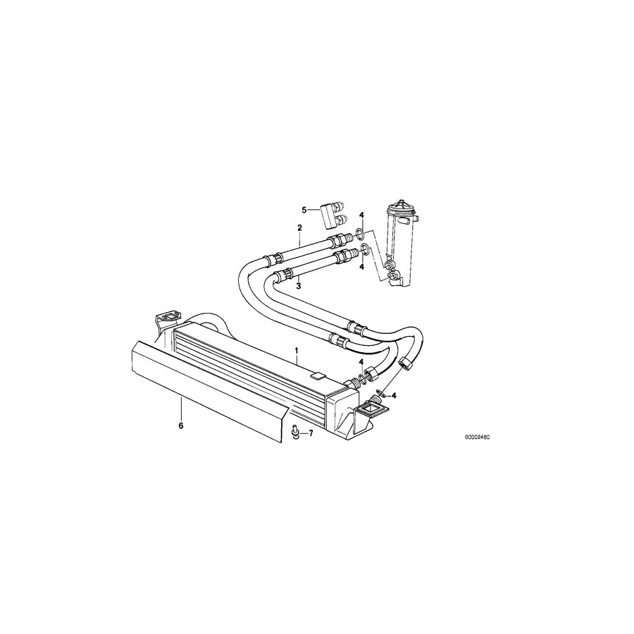 Genuine BMW 17211712413 E32 Oil Cooler A=697 MM (Inc. 750i, 750iL & 750iLS) | ML Performance US Car Parts