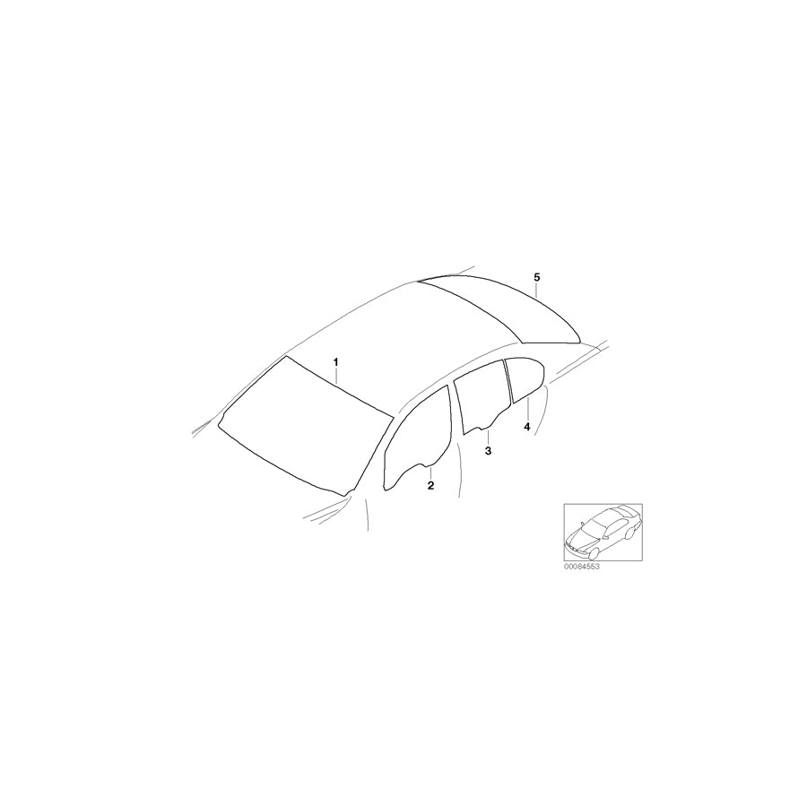 Genuine BMW 51357026152 E66 Side Window, Green, Door, Rear Right IR (Inc. 735Li, 730Ld & 760Li) | ML Performance US Car Parts