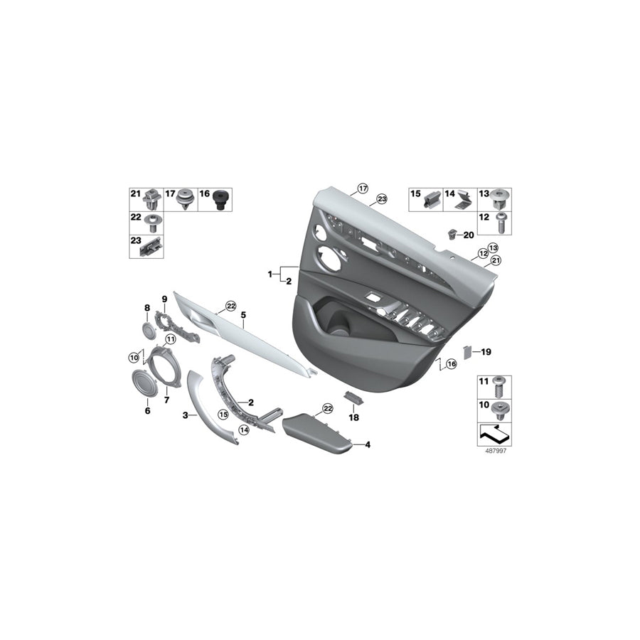 Genuine BMW 51428072463 F39 Decorative Strip Aluminum Left HEXAGONAL (Inc. X2 20dX, X2 20i & X2 16d) | ML Performance US Car Parts