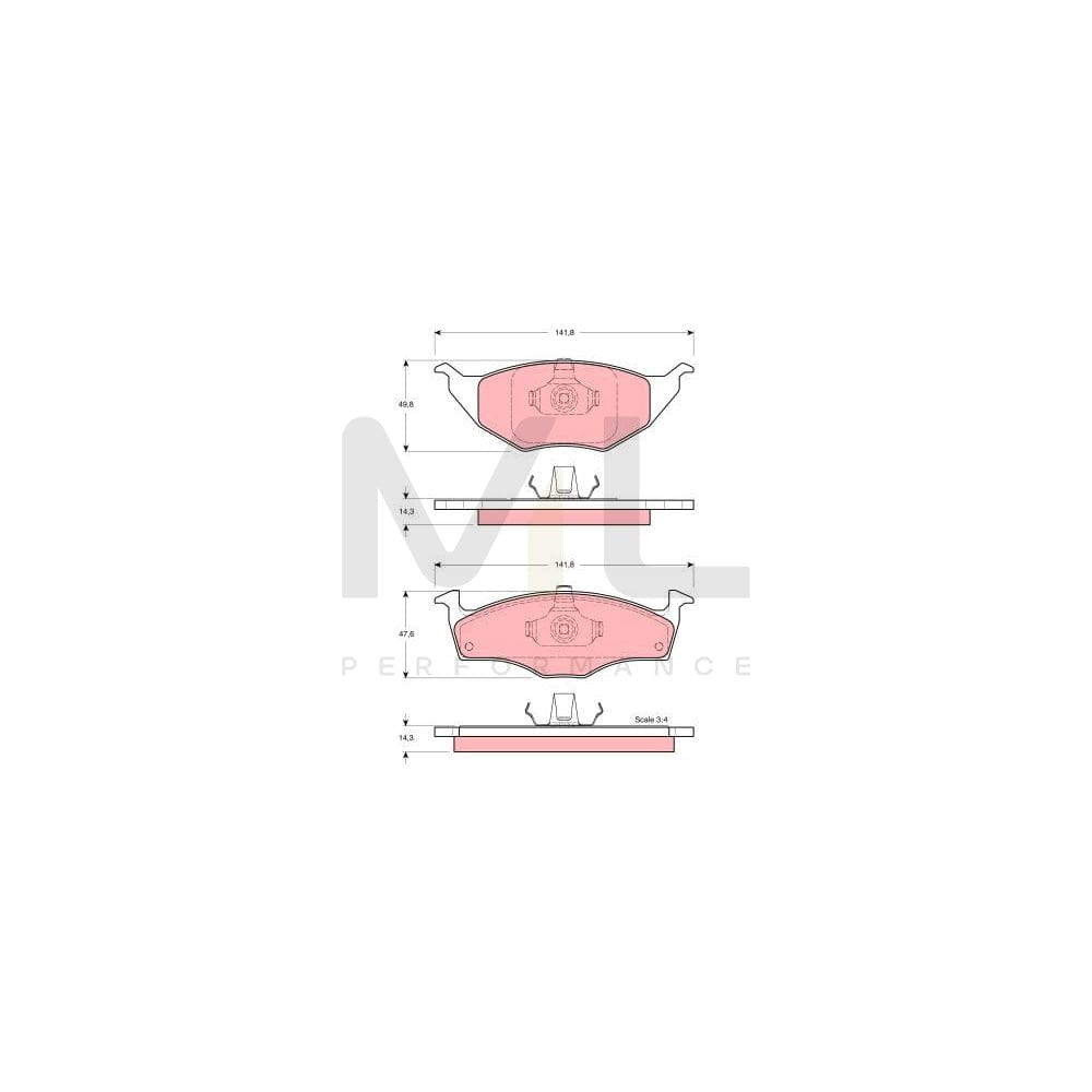 TRW Gdb1375 Brake Pad Set For Vw Lupo / Lupo 3L (6X1, 6E1) Not Prepared For Wear Indicator | ML Performance Car Parts