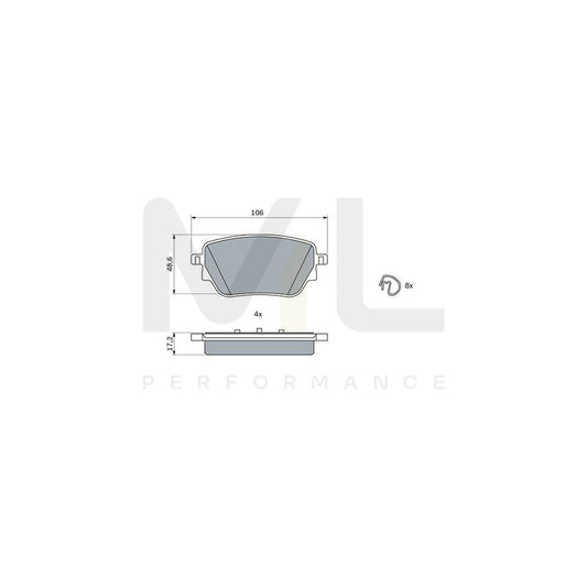 Bosch 0986424889 Brake Pad Set With Anti-Squeak Plate, With Mounting Manual, With Spring BP2518 | ML Performance Car Parts