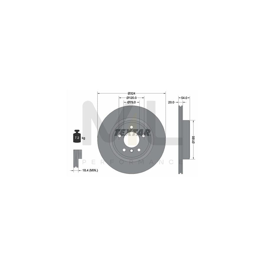 TEXTAR PRO 92231103 Brake Disc for BMW Z4 Roadster (E89) Internally Vented, Coated, without wheel hub, without wheel studs | ML Performance Car Parts