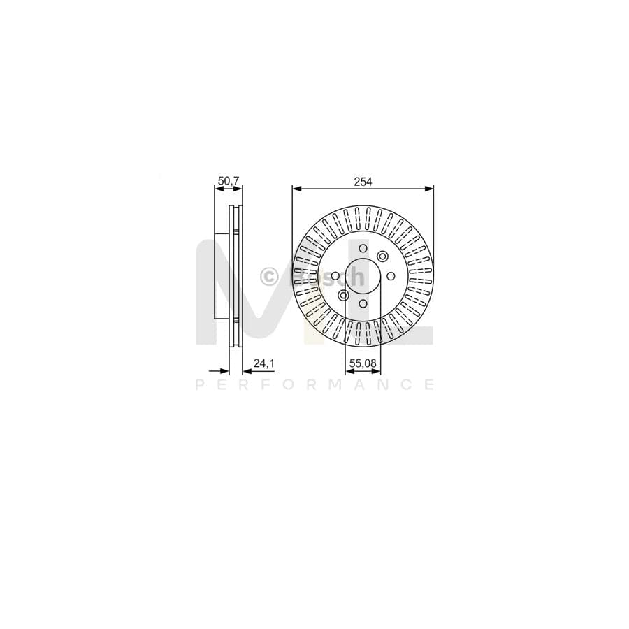 BOSCH 0 986 479 D03 Brake Disc for KIA RIO Internally Vented | ML Performance Car Parts