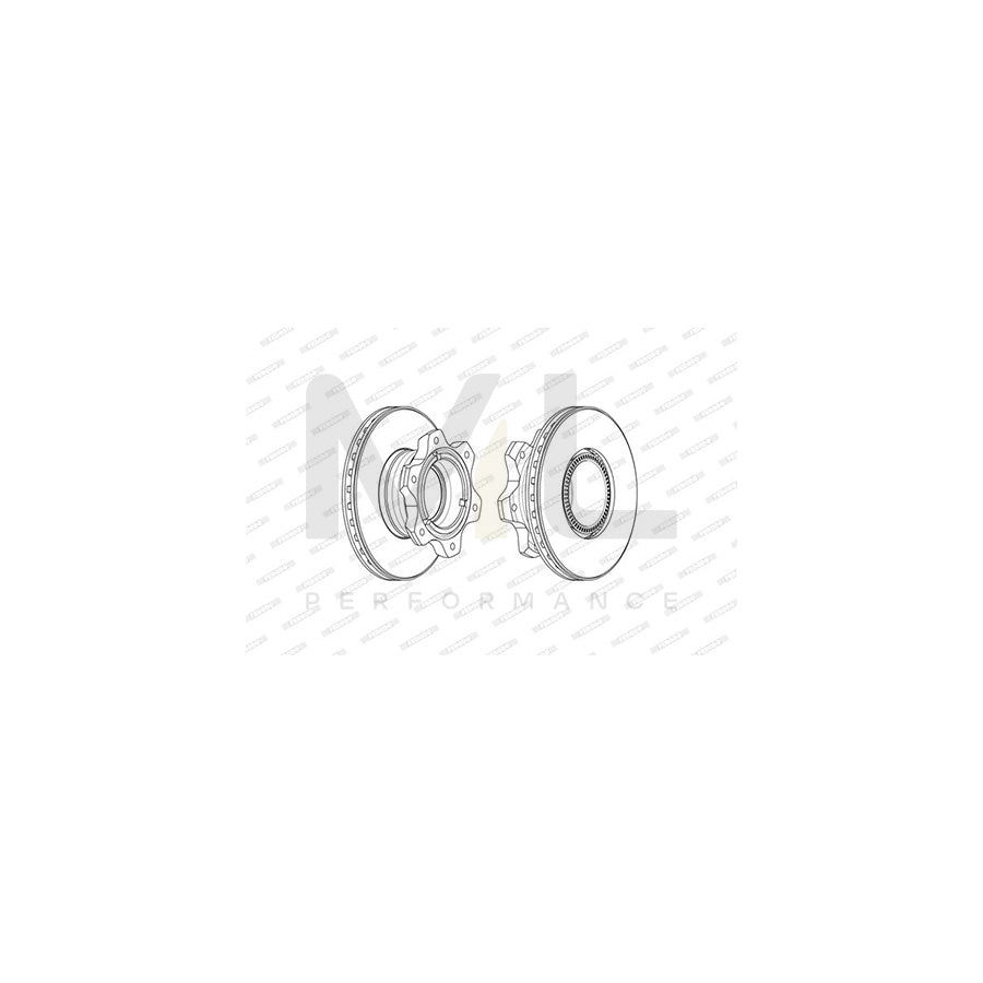 FERODO PREMIER FCR300A Brake Disc suitable for MERCEDES-BENZ Sprinter 5-T Platform/Chassis (W905) Vented | ML Performance Car Parts