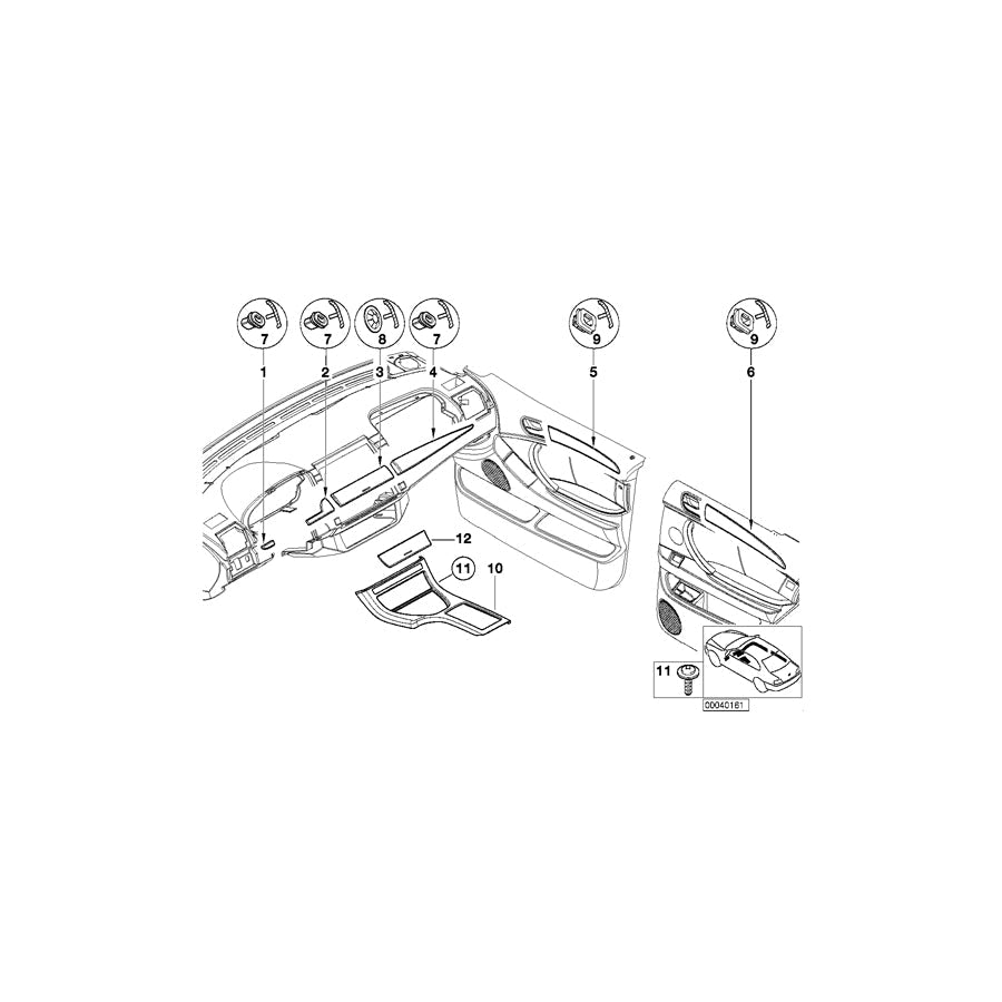 Genuine BMW 51458402236 E53 Decorative Strip, Dashboard Center COSMOSSCHWARZ (Inc. X5 4.8is, X5 3.0i & X5 4.4i) | ML Performance UK Car Parts
