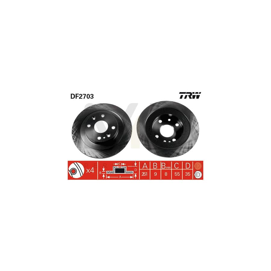 TRW DF2703 Brake Disc Solid, Painted | ML Performance Car Parts
