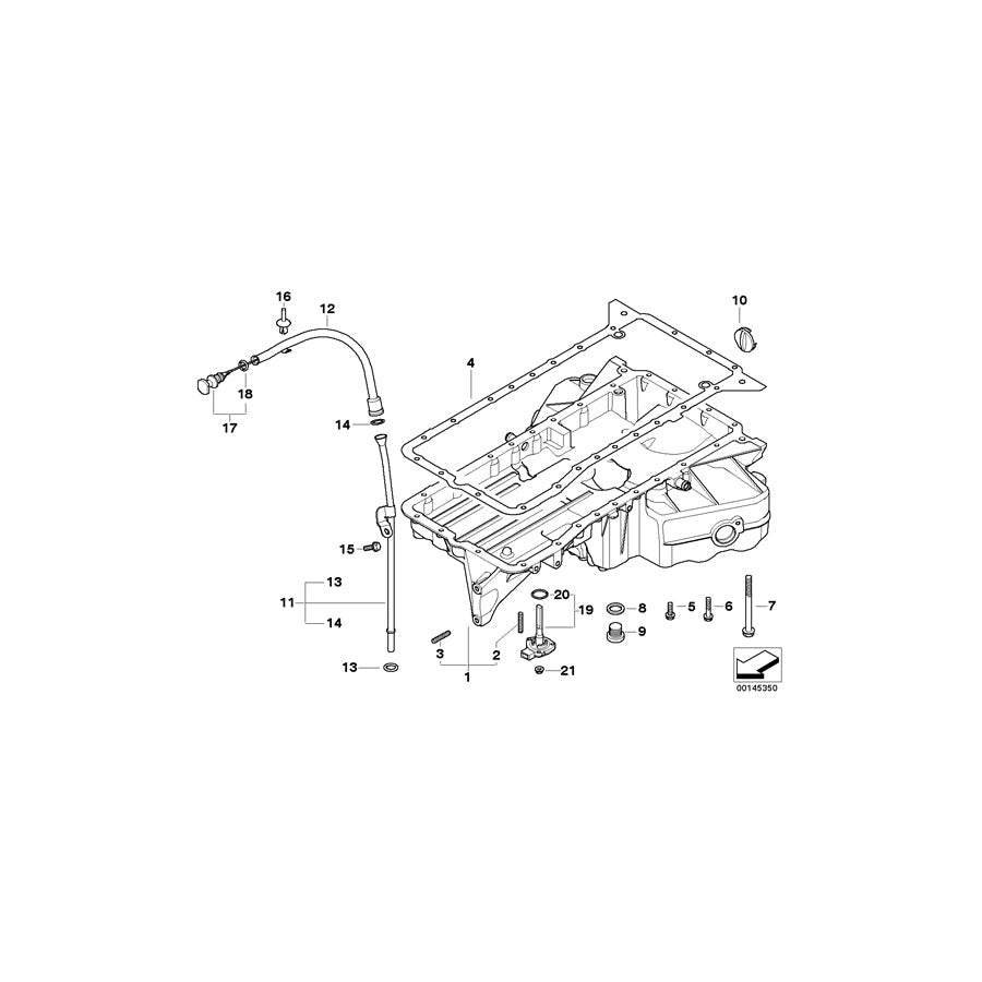 Genuine BMW 11437798787 E65 Dipstick (Inc. 745d) | ML Performance US Car Parts