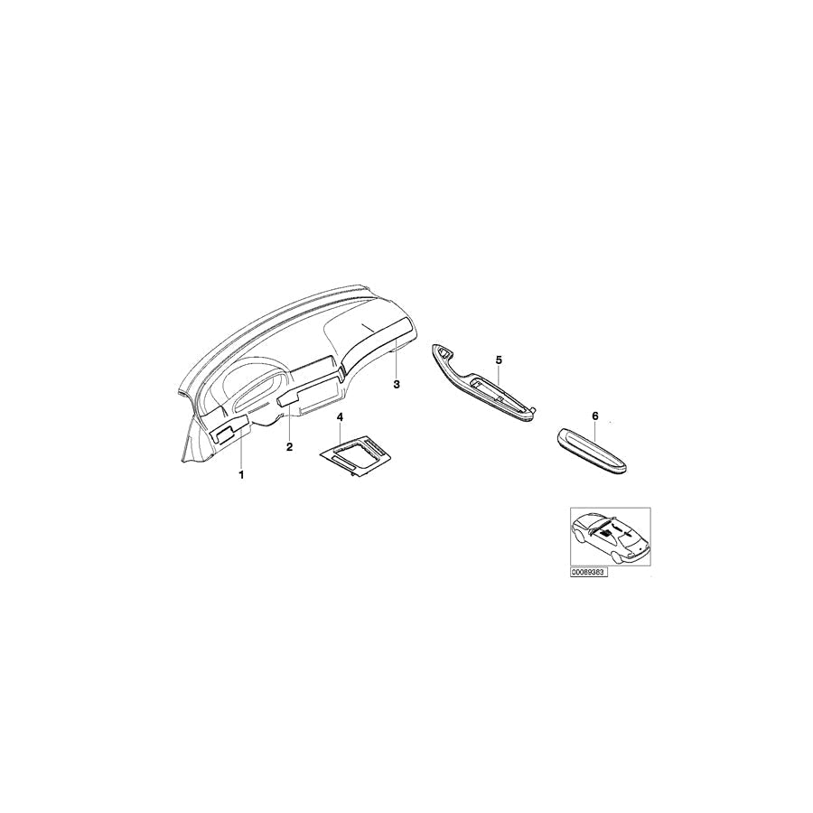 Genuine BMW 51457047130 E46 Decorative Strip, Alum., I-Panel, Left ALU SÄULEN (Inc. M3, 330Ci & 330d) | ML Performance UK Car Parts