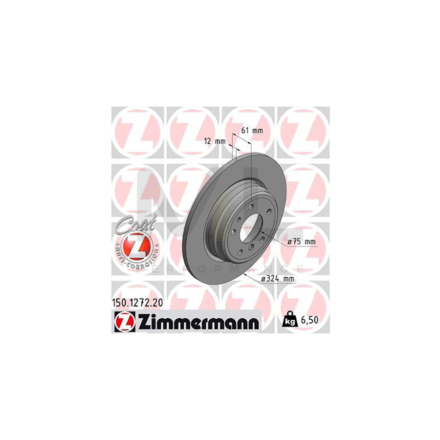 ZIMMERMANN COAT Z 150.1272.20 Brake Disc Solid, Coated, High-carbon  - 1 piece