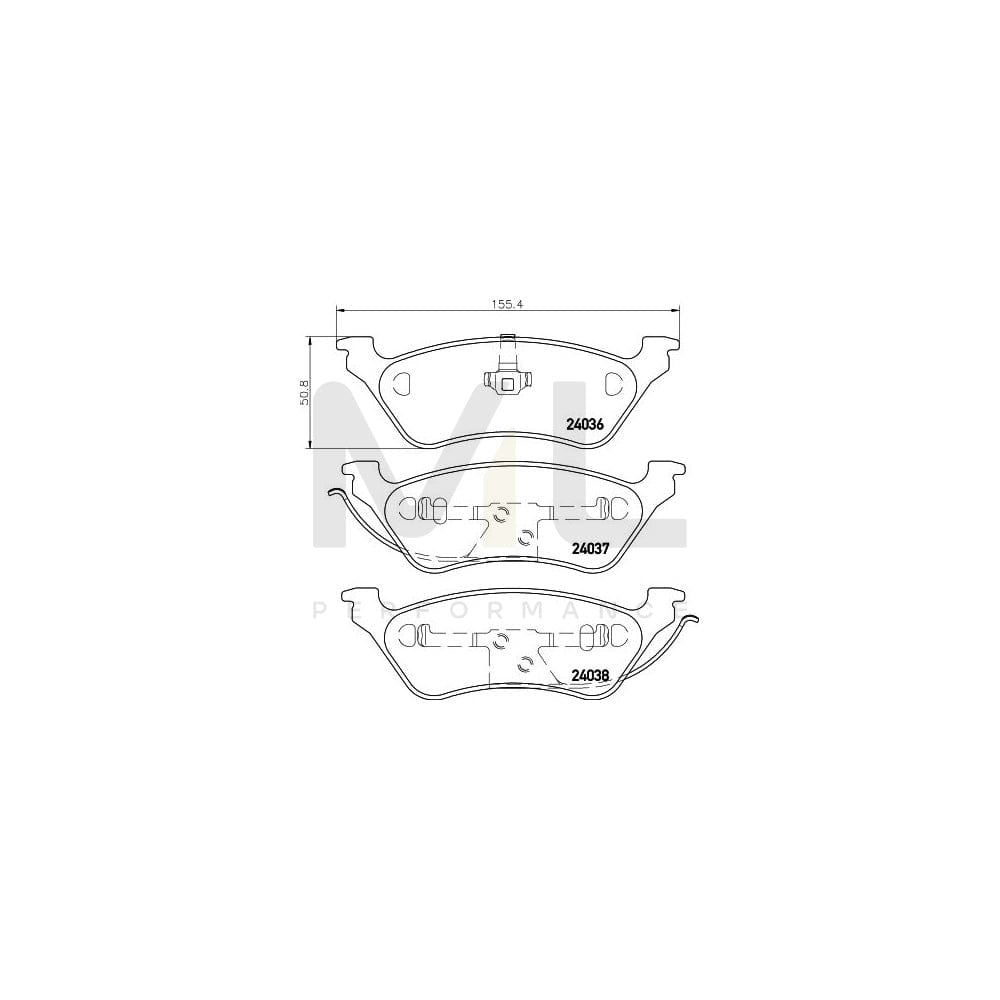 Hella 8DB 355 011-061 Brake Pad Set Not Prepared For Wear Indicator