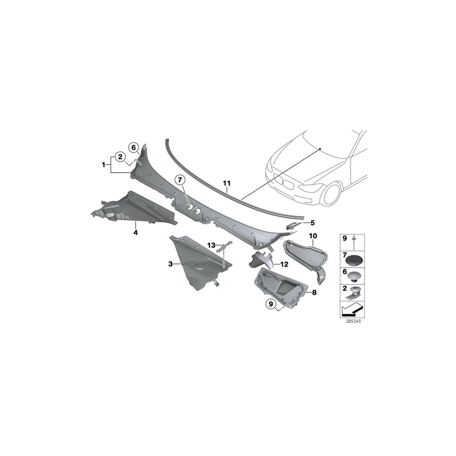 Genuine BMW 51717064092 F80 F12 F02 Clip (Inc. 530d, Alpina B7X & M135iX) | ML Performance UK Car Parts