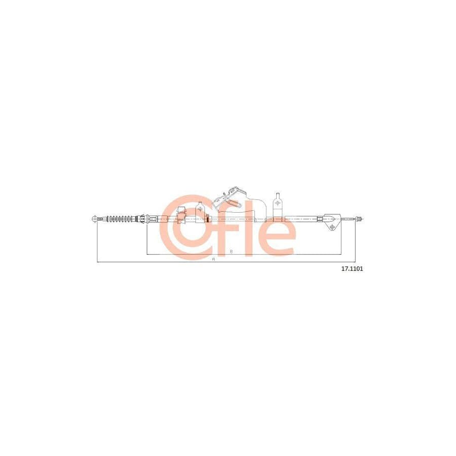 Cofle 17.1101 Hand Brake Cable for Toyota Yaris III Hatchback (Xp13)