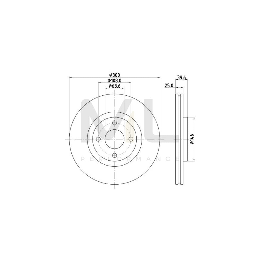 HELLA 8DD 355 132-721 Brake Disc for FORD Ecosport Mk2 Internally Vented, Coated, without wheel hub, without wheel studs