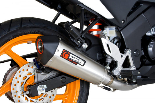 Scorpion RHA151SEO Honda CBR125 R Serket Taper Full System - Brushed Stainless Steel Sleeve | ML Performance US US