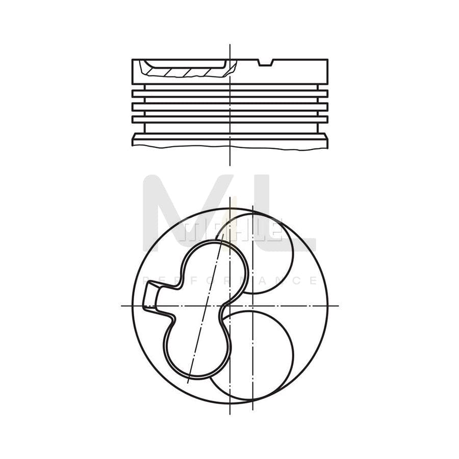 MAHLE ORIGINAL 030 37 00 Piston for VW Polo III Hatchback (6N1) 76,51 mm, with piston rings | ML Performance Car Parts