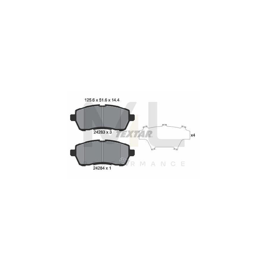 TEXTAR 2428314 Brake pad set with acoustic wear warning | ML Performance Car Parts