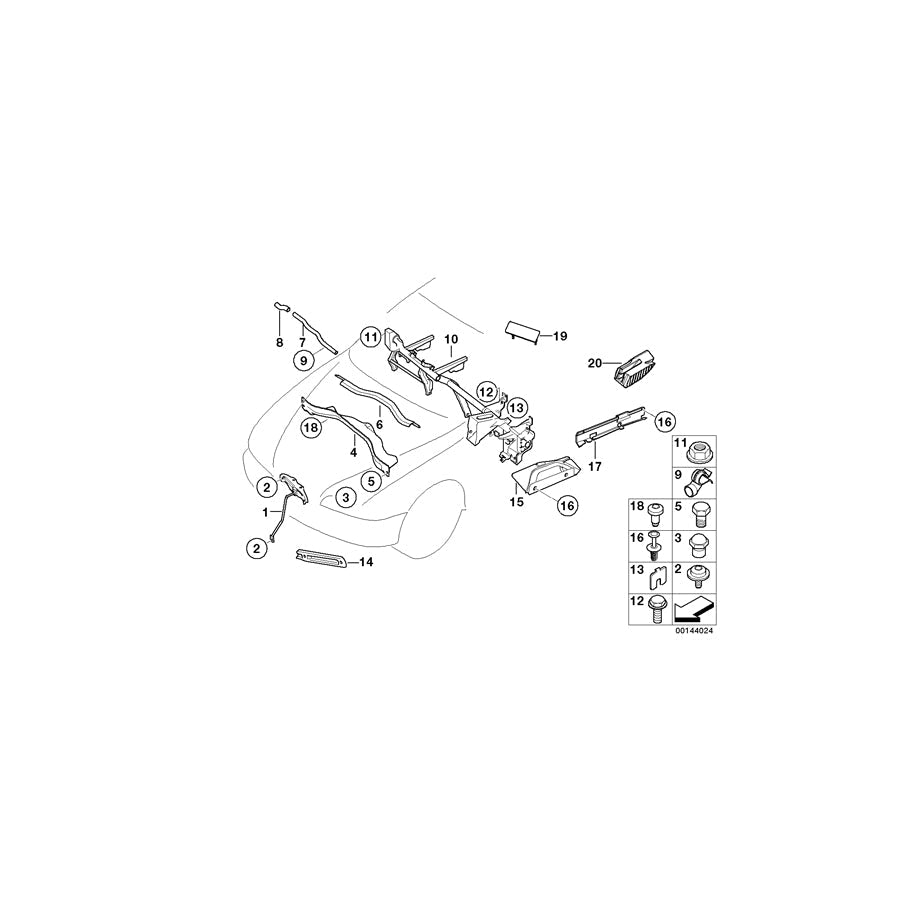 Genuine BMW 51718223345 E65 E67 E66 Cable Covering F Front Left Side Member (Inc. 745LiS, 745Li & 760i) | ML Performance US Car Parts