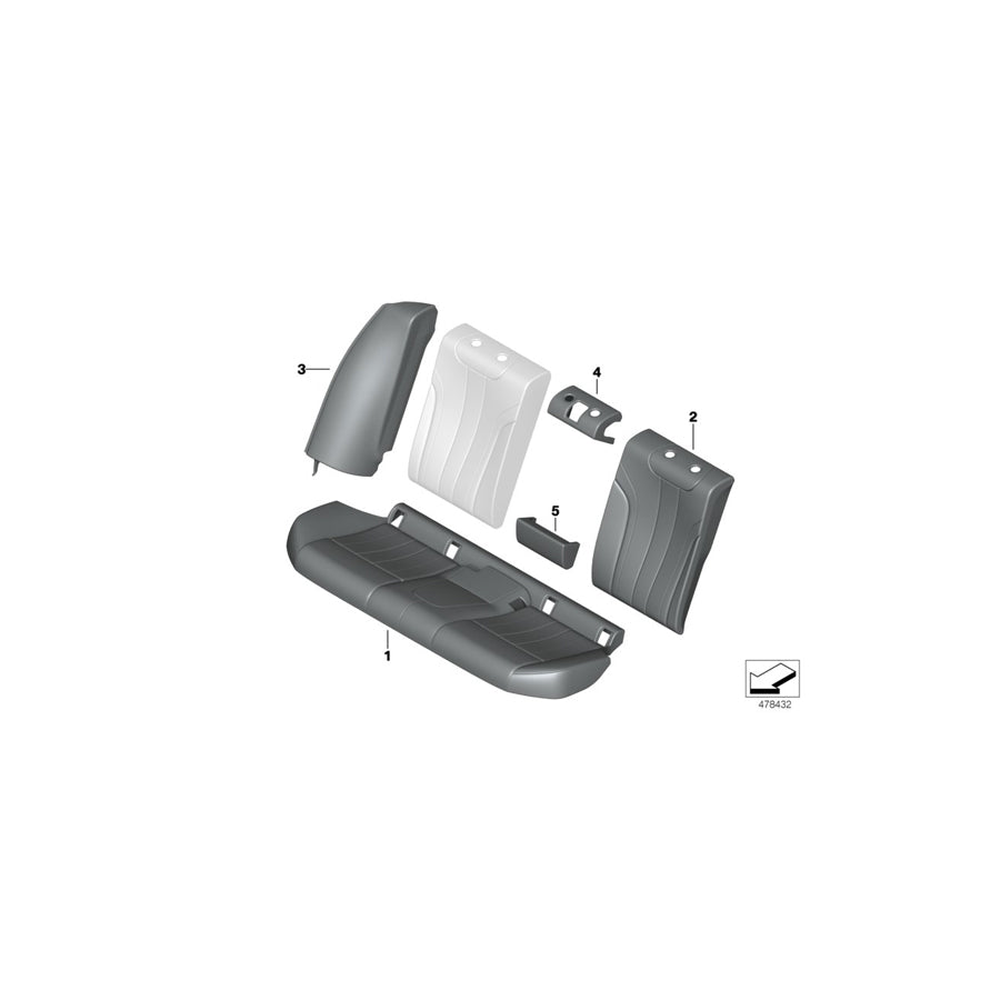 Genuine BMW 52207453683 G30 Cover Backrest Leather Left LZNI MOKKA (Inc. 520dX, 530d & 530e) | ML Performance US Car Parts
