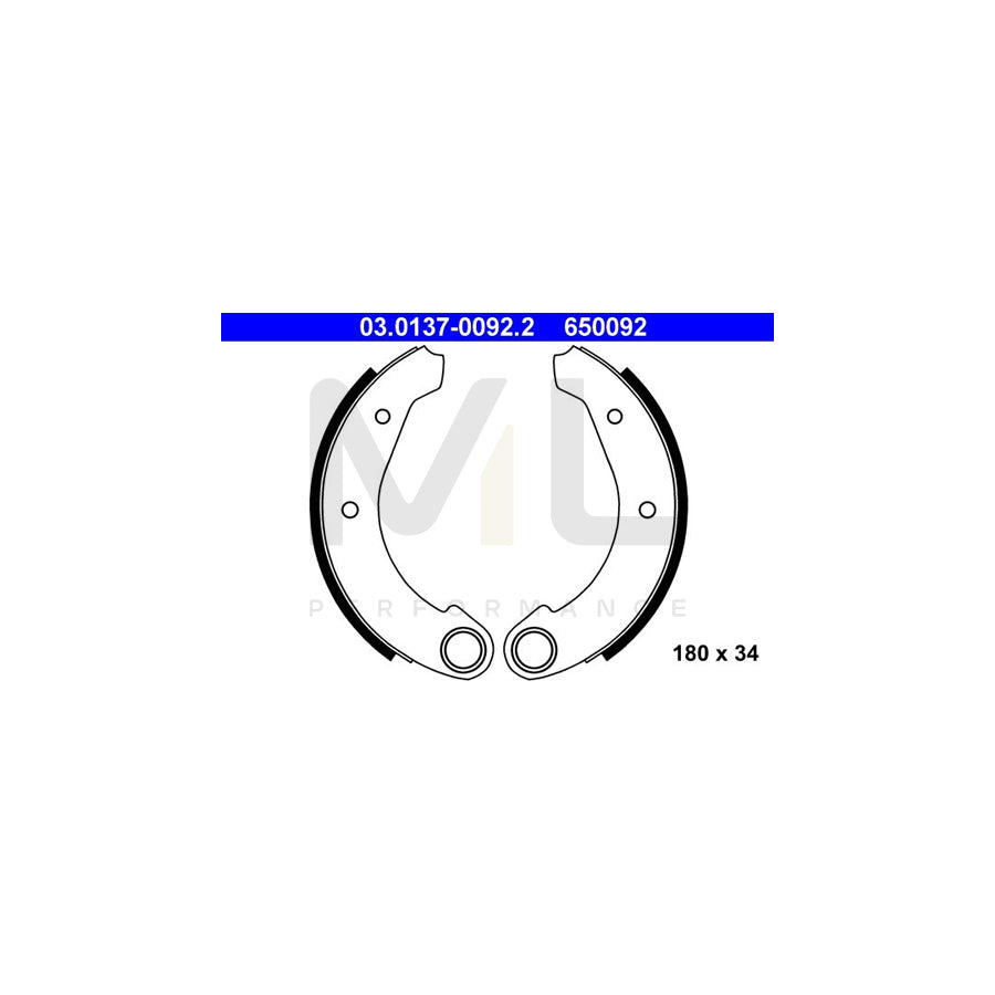 ATE 03.0137-0092.2 Brake Shoe Set