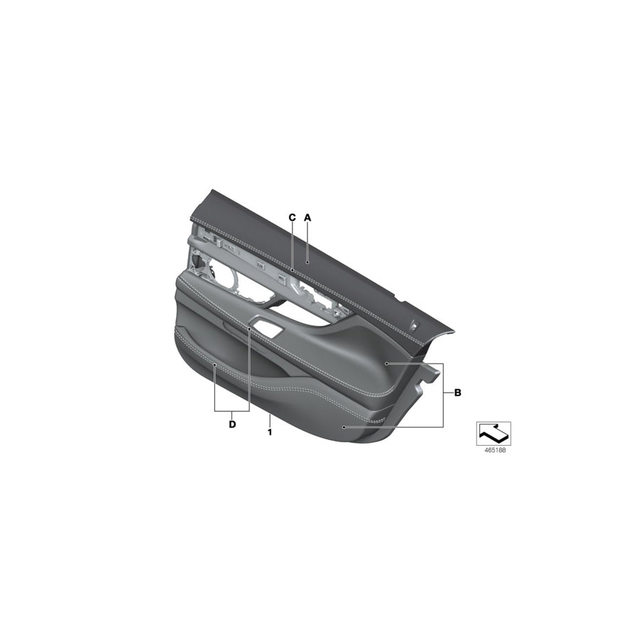 Genuine BMW 51427995616 G12 Door Lining Leather Rear Right INDIVIDUAL (Inc. 740LdX, 730Li & 730LdX) | ML Performance US Car Parts