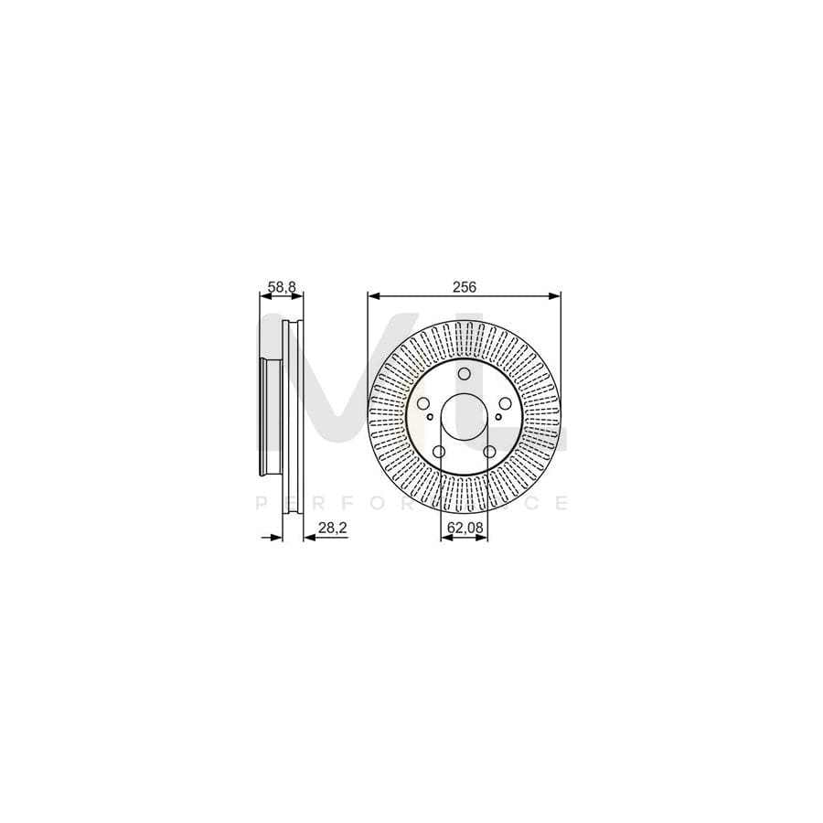BOSCH 0 986 479 152 Brake Disc Vented, Oiled, High-carbon | ML Performance Car Parts