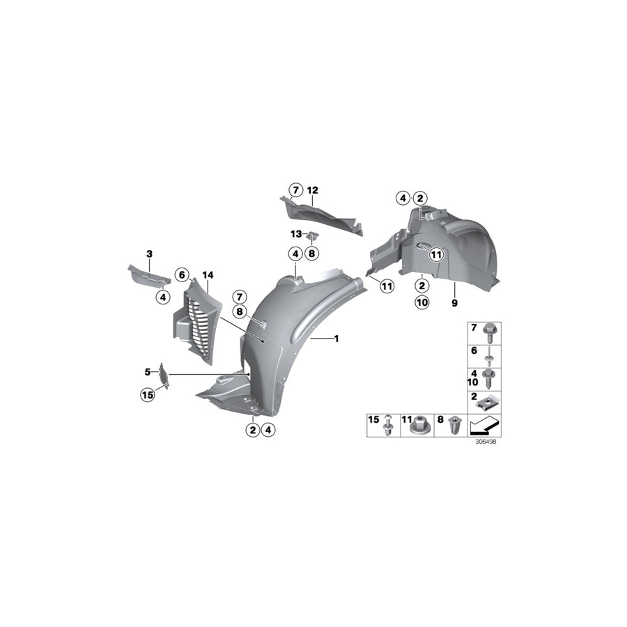 Genuine BMW 51718046303 E70 Wheel Arch Cover, Front Section, Lft Frt M (Inc. X5) | ML Performance US Car Parts
