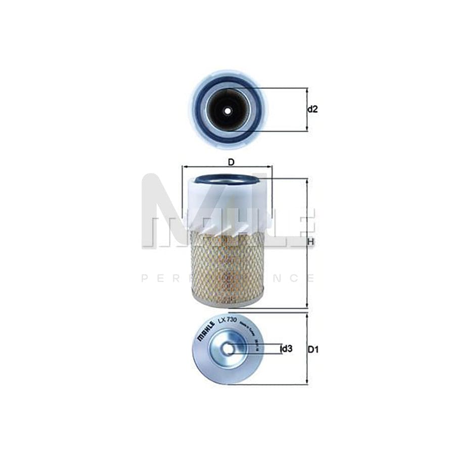 MAHLE ORIGINAL LX 730 Air Filter Filter Insert | ML Performance Car Parts