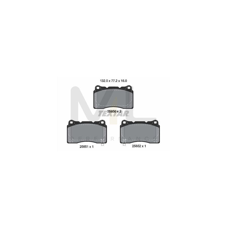 TEXTAR 2585001 Brake pad set for HONDA Civic X Hatchback (FC,FK) incl. wear warning contact | ML Performance Car Parts
