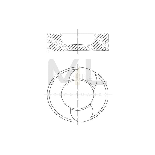 MAHLE ORIGINAL 229 15 00 Piston 128,0 mm, with piston ring carrier | ML Performance Car Parts
