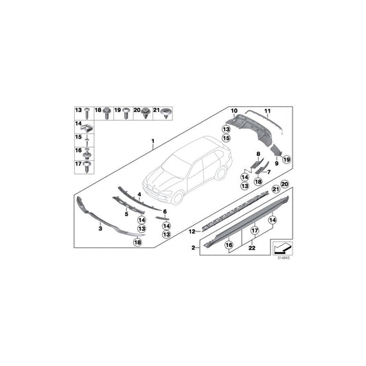 Genuine BMW 51122182370 E70 Side Section, Bumper, Rear Right (Inc. X5 40dX, X5 35iX & X5 50iX) | ML Performance US
