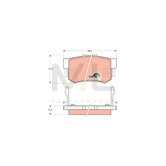 TRW Cotec Gdb3154 Brake Pad Set With Acoustic Wear Warning | ML Performance Car Parts