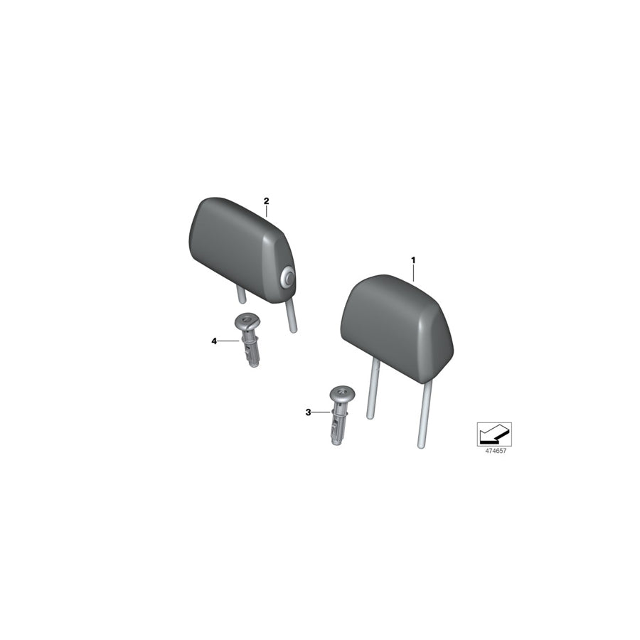 Genuine BMW 52207452205 G30 G31 G32 Headrest, Center, Leather CAN.BEIGE (Inc. 520d ed, 630i & 520dX) | ML Performance US Car Parts