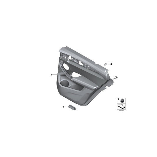 Genuine BMW 51428747050 Door Lining Leather Rear Right BLACK (Inc. X3 M) | ML Performance US Car Parts