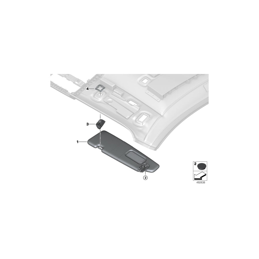 Genuine BMW 51168079801 G15 F92 F93 Left Sun Visor SCHWARZ (Inc. 840iX, M8 & M850iX) | ML Performance US Car Parts