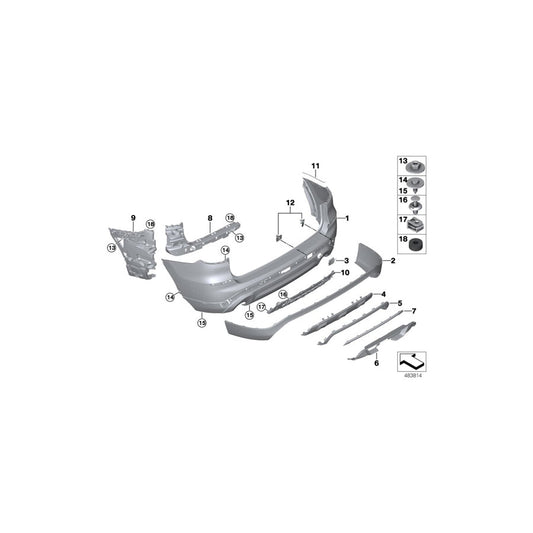 Genuine BMW 51127458877 G01 Trim Cover, Bumper, Rear Lower US LUXURY LINE (Inc. X3 20iX, X3 30iX & X3 20i) | ML Performance US