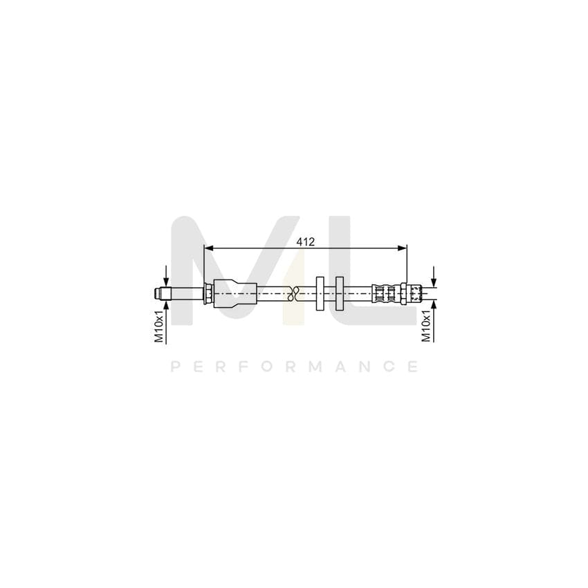 BOSCH 1 987 481 021 Brake Hose for VOLVO XC90 I (C, 275) 368mm, M10x1 | ML Performance Car Parts