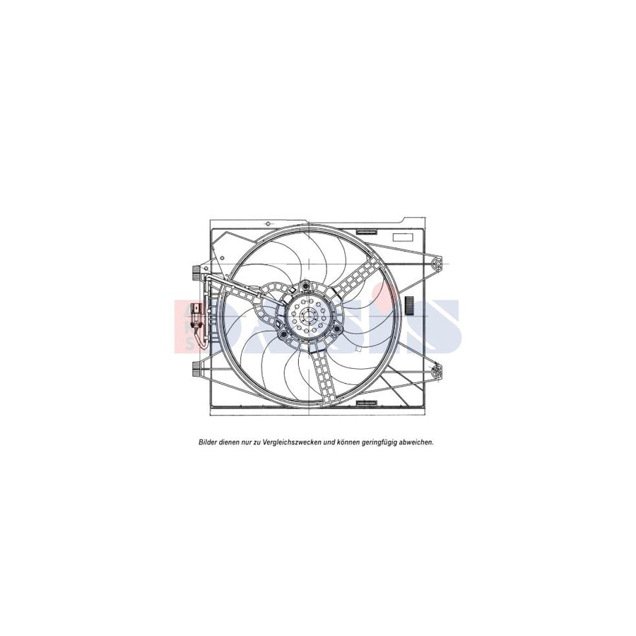 AKS Dasis 088134N Fan, Radiator for Fiat 500