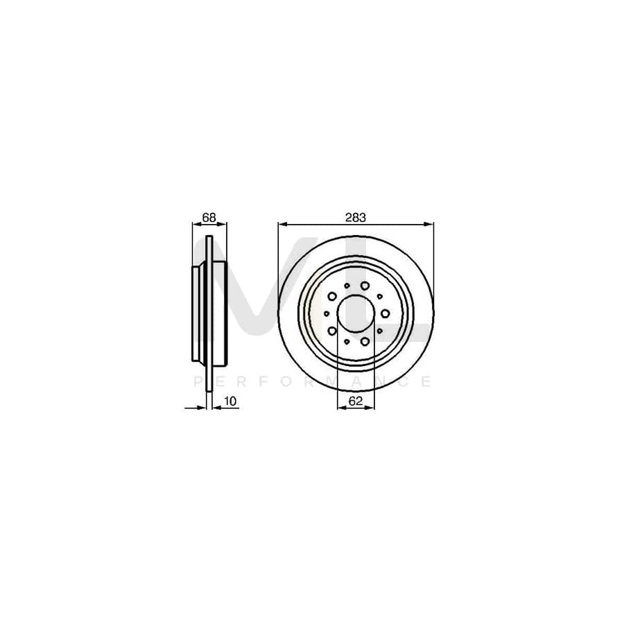 BOSCH 0 986 478 445 Brake Disc Solid, Oiled | ML Performance Car Parts