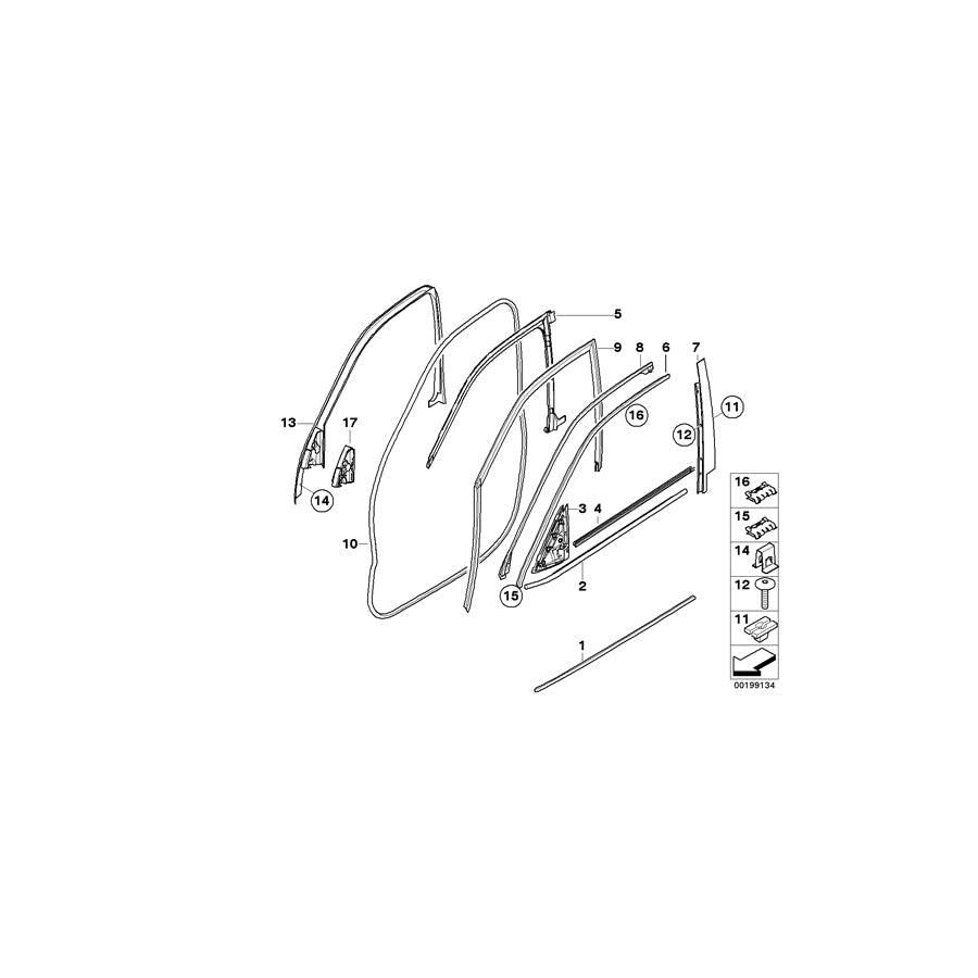 Genuine BMW 51767208583 E70 Gasket,Door Joint, Door Frnt Top L. (Inc. X5 3.0sd, X5 40dX & X5 4.8i) | ML Performance UK Car Parts