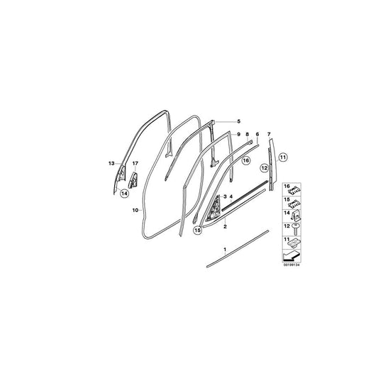 Genuine BMW 51767208583 E70 Gasket,Door Joint, Door Frnt Top L. (Inc. X5 3.0sd, X5 40dX & X5 4.8i) | ML Performance UK Car Parts