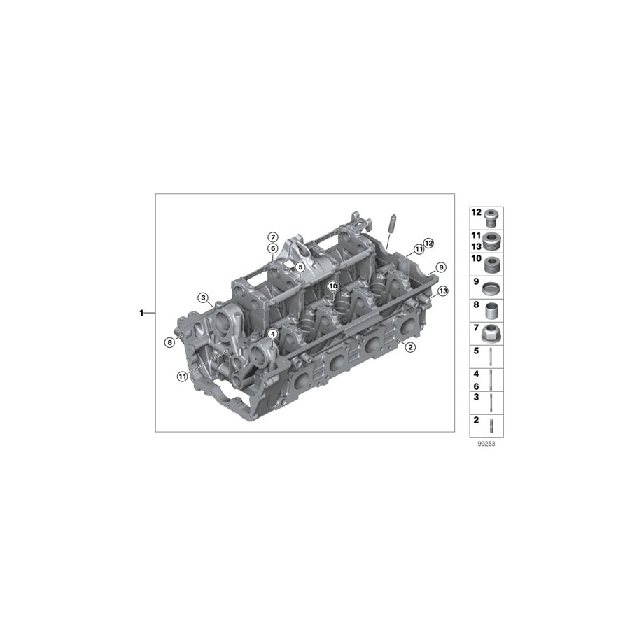 Genuine BMW 11121557133 E70 Cylinder Head With Valve Gear Zyl. 5-8 (Inc. X5 4.8i) | ML Performance US Car Parts