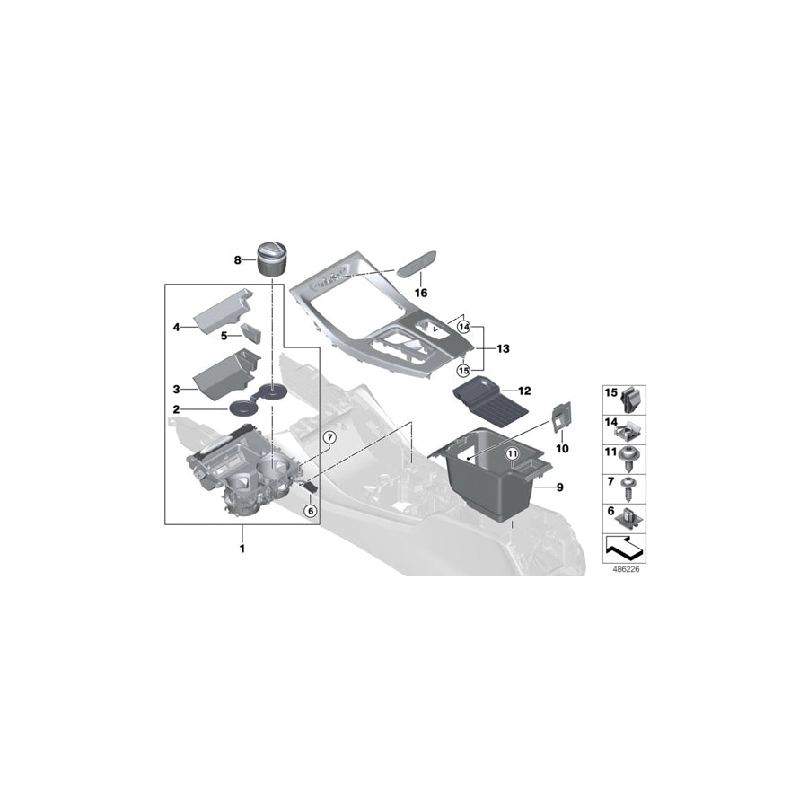 Genuine BMW 51168072938 Cover Panel C.Console Al Carbon Left hand drive (Inc. X3 M & X4 M) | ML Performance US Car Parts