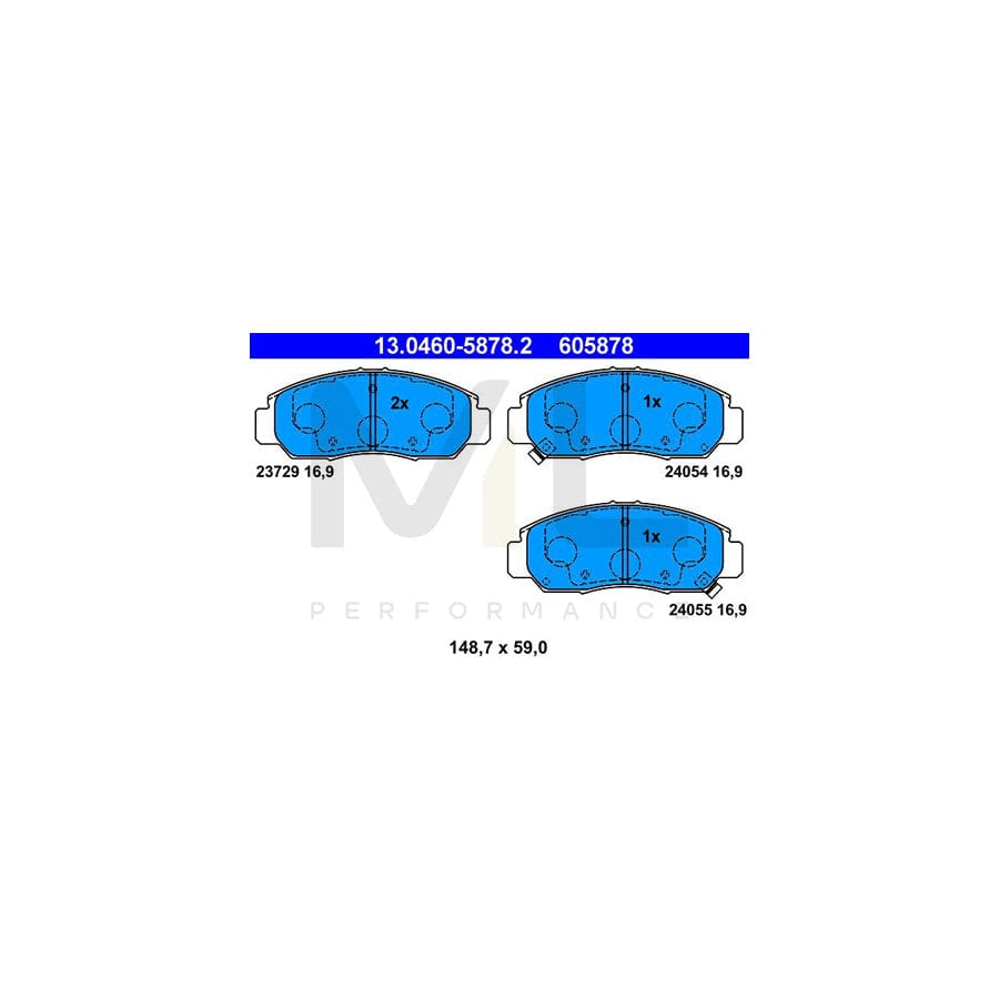 ATE 13.0460-5878.2 Brake pad set with acoustic wear warning