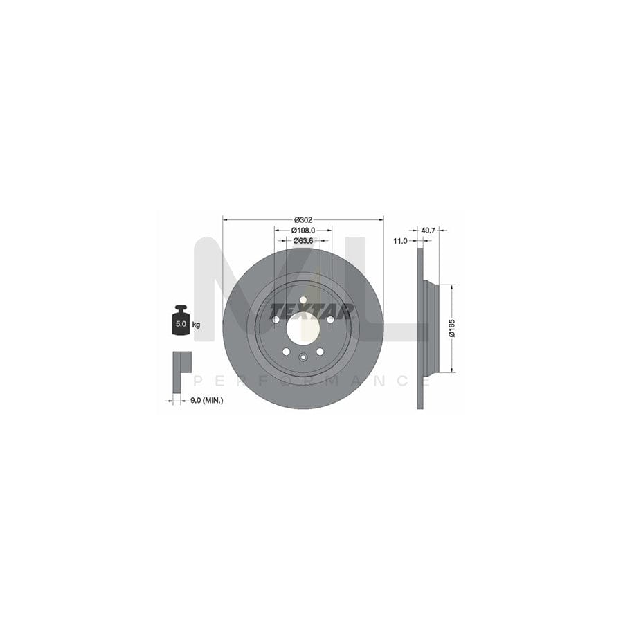 TEXTAR 92162900 Brake Disc Solid, without wheel hub, without wheel studs | ML Performance Car Parts