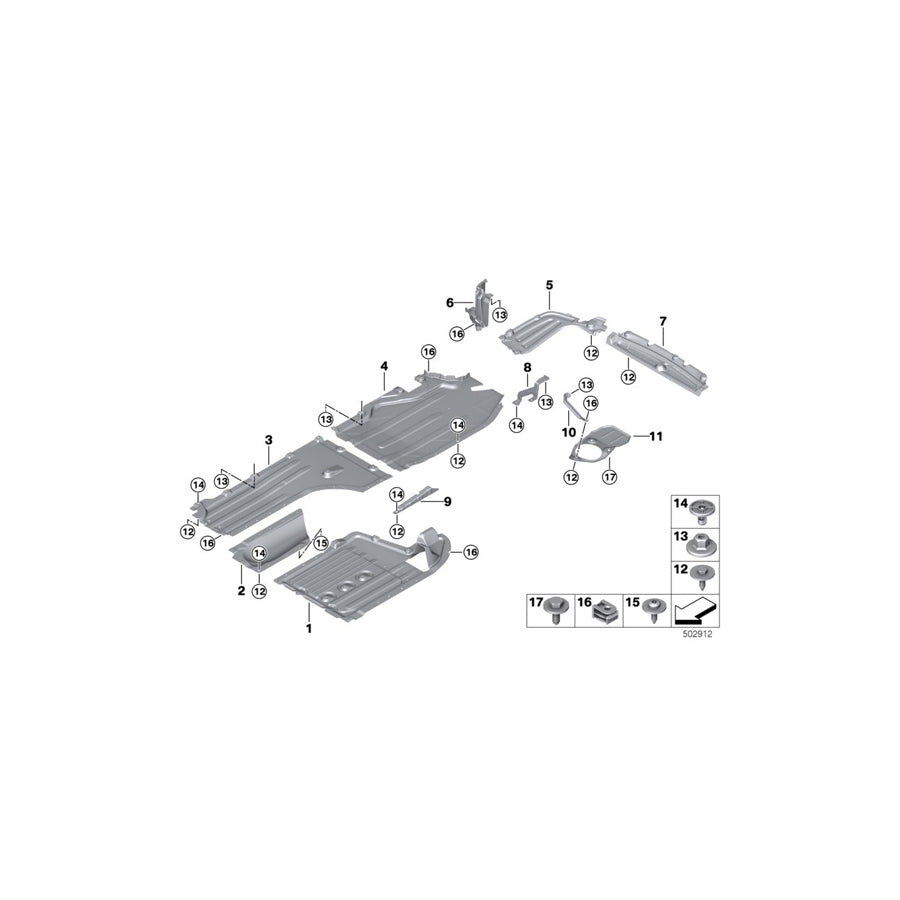 Genuine BMW 51717453070 G06 G05 G07 Bracket Underfloor Panelling Lateral (Inc. X5) | ML Performance US Car Parts