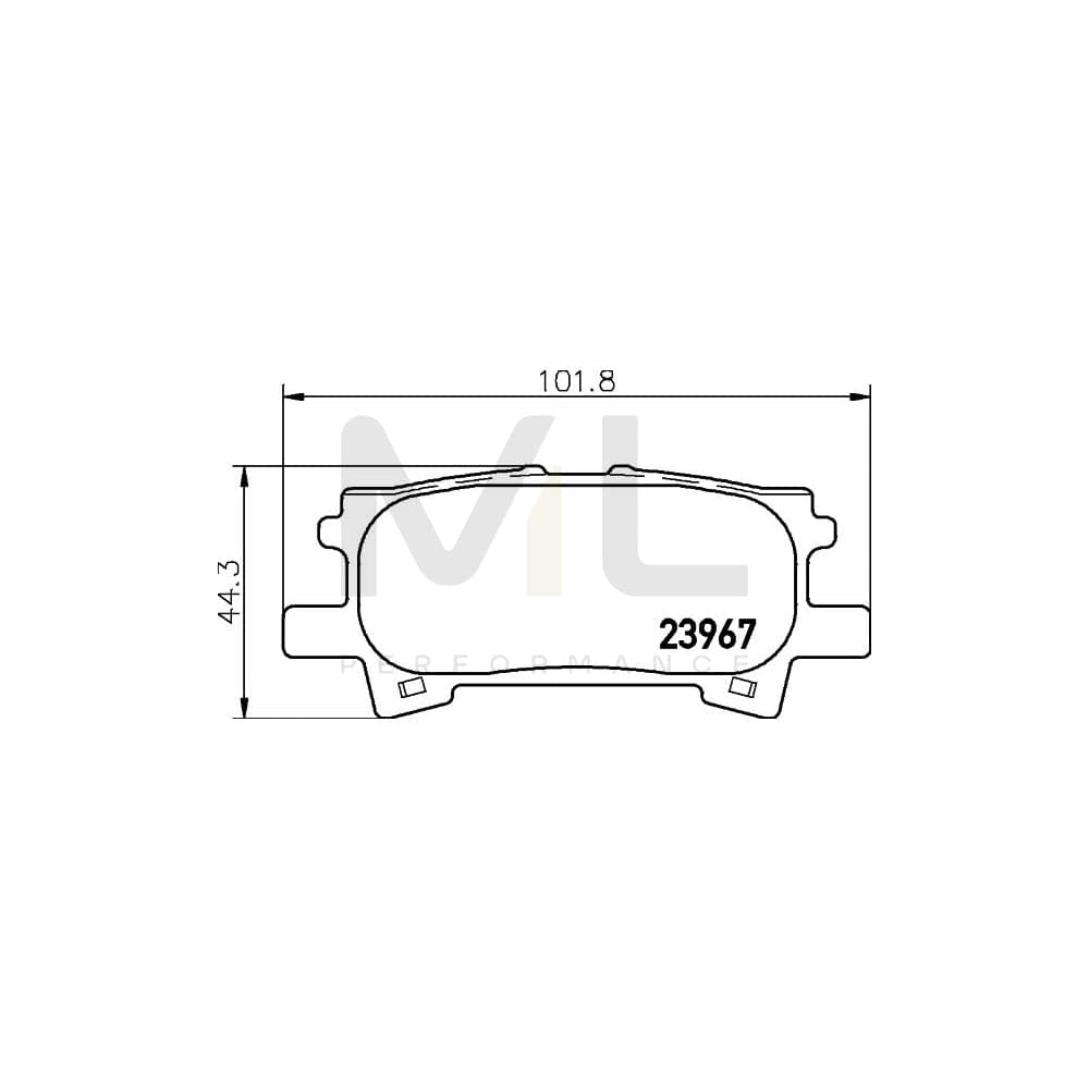 Hella 8DB 355 010-621 Brake Pad Set Not Prepared For Wear Indicator